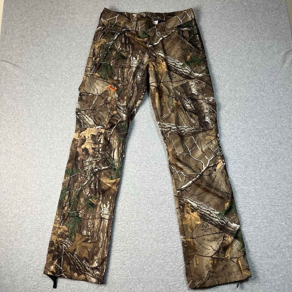 Under Armour Pants Mens 30x32 Green Performance Field Cargo RealTree Camo Light